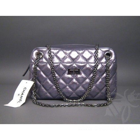 Authentic Chanel Dark Silver Camera Bag