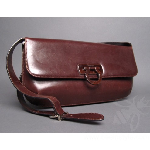 Salvatore Ferragamo Brown Leather Shoulder Bag
