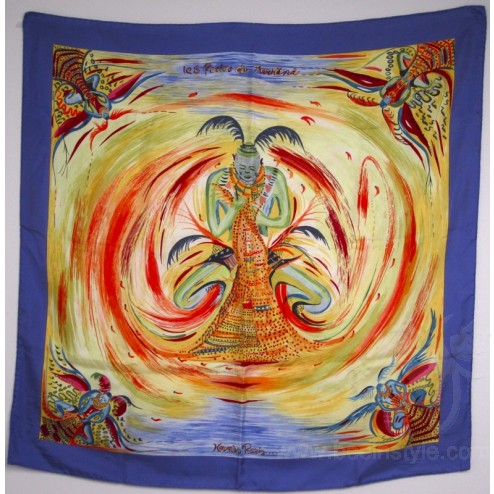 Hermès Les Perles de Turkana Silk Carre Scarf 