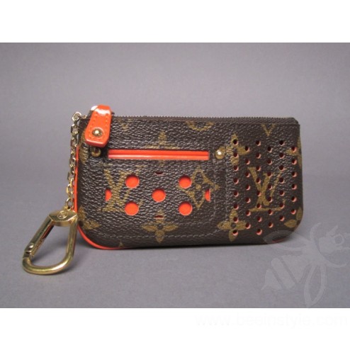 Louis Vuitton Orange Monogram Perforated Coin Bag