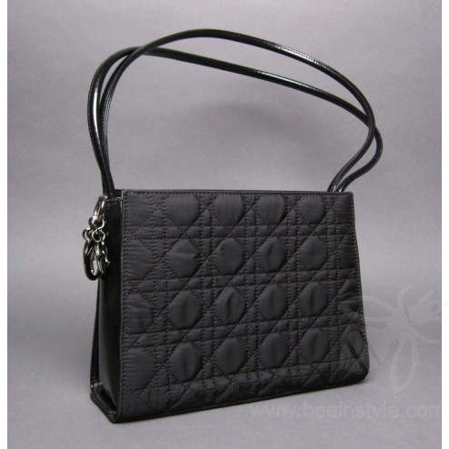 Christian Dior Black Cannage Lady Dior Vintage Shoulder Bag