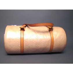 Authentic Louis Vuitton Beige Monogram Vernis Bedford Bag