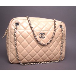 Chanel Beige Quilted Large Tote Bag