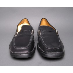 Tod’s Black Leather Mocassin Loafer Mens Shoes NEW