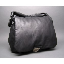 Marc Jacobs Black Leather Flap Hobo Bag