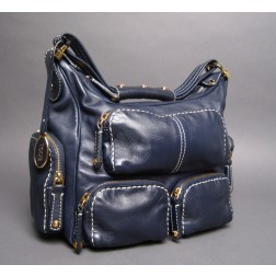 Tod’s Navy Blue Leather Handbag